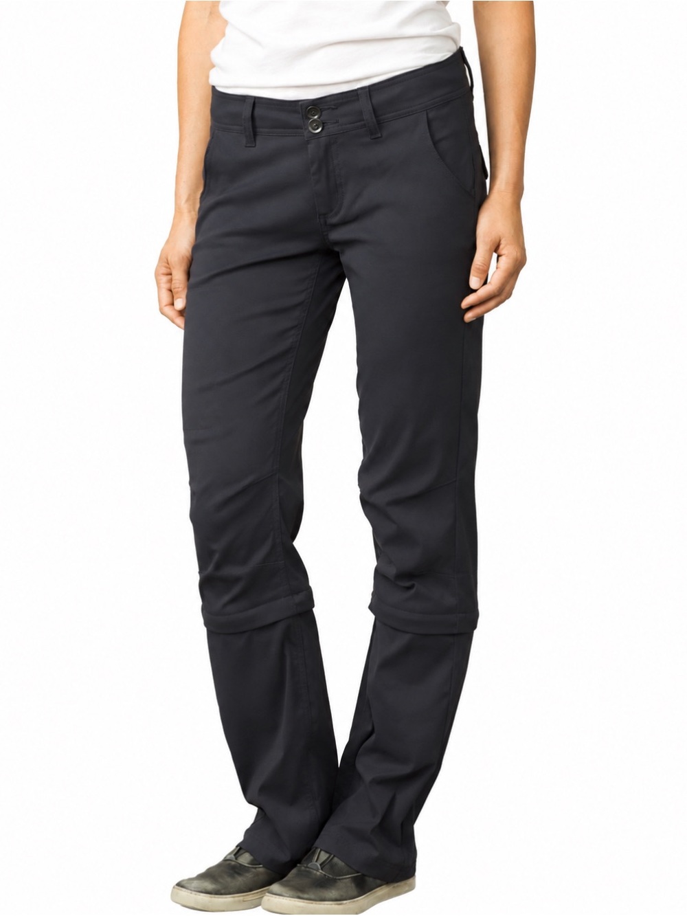 Prana Slate Grey Convertible Hiking Gorpcore Mid Rise Straight Lightweight Pants